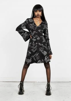 LVT1 Dresses Zodiac Flare Sleeve Mini Dress