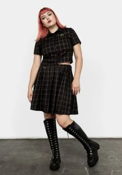 MET1 Bottoms Jinx Check Co Ord Skirt