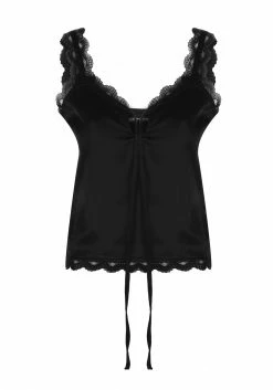 MET1 Tops SUCCUBUS SATIN LACE CAMI