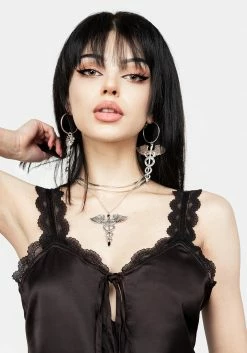 MET1 Tops SUCCUBUS SATIN LACE CAMI