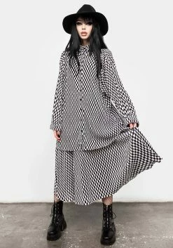MET1 Vaudeville Pleat Shirt Dress