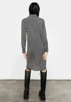 MET1 FATALE HOUNDSTOOTH SHIRT DRESS Dresses