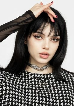 MET1 FATALE HOUNDSTOOTH SKATER DRESS Dresses