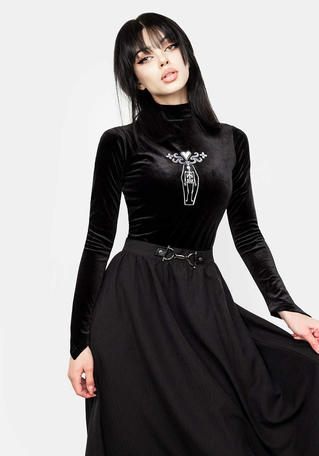 MET1 Haunted Midaxi Herringbone Skirt Bottoms 4 MET1 Haunted Midaxi Herringbone Skirt Bottoms