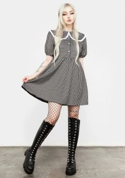 MET1 Dresses Mabel Gingham Collared Dress