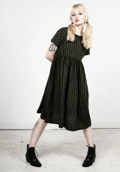MET1 Dresses Terra Gingham Midi Smock Dress
