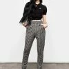 MET1 Bottoms Martha Gingham Tapered Trousers