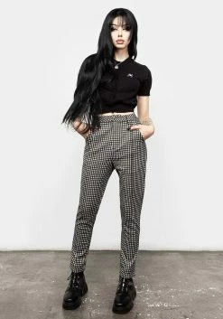 MET1 Bottoms Martha Gingham Tapered Trousers