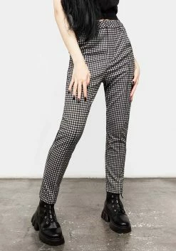 MET1 Bottoms Martha Gingham Tapered Trousers
