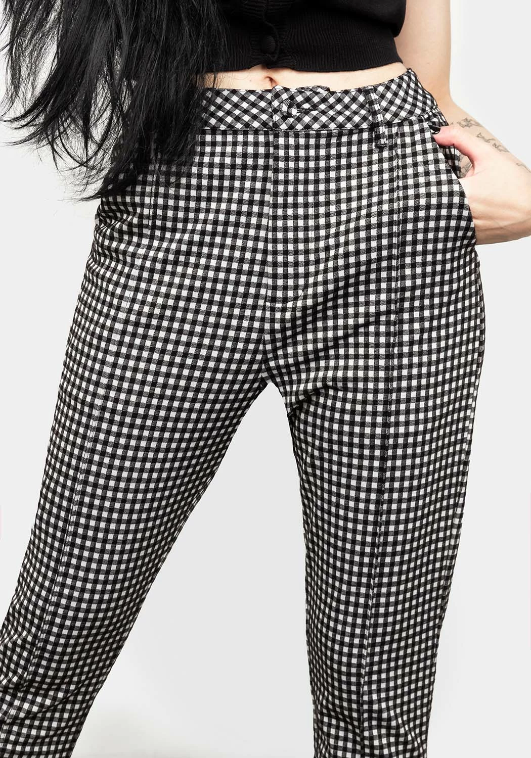 MET1 Bottoms Martha Gingham Tapered Trousers 7 MET1 Bottoms Martha Gingham Tapered Trousers