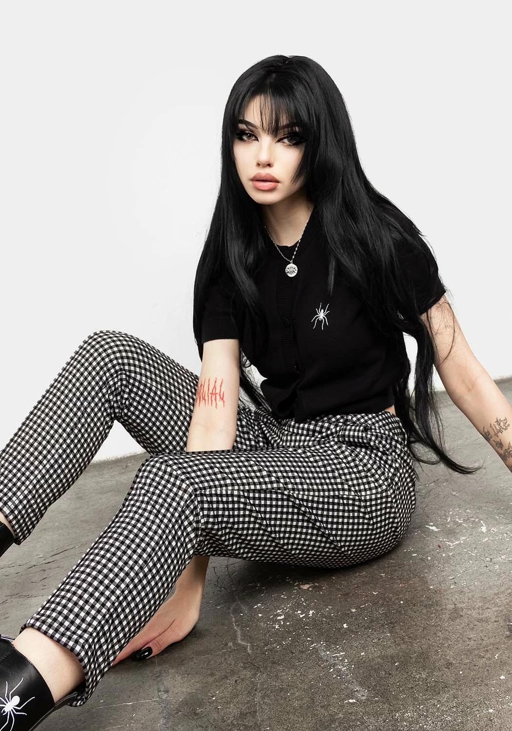 MET1 Bottoms Martha Gingham Tapered Trousers 6 MET1 Bottoms Martha Gingham Tapered Trousers