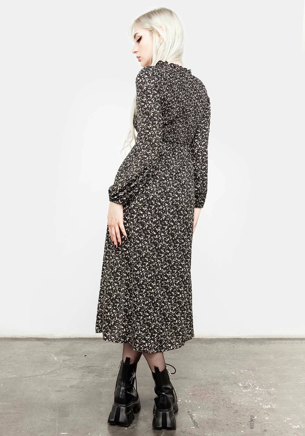 MET1 Milkweed Shirred Midi Dress 9 MET1 Milkweed Shirred Midi Dress