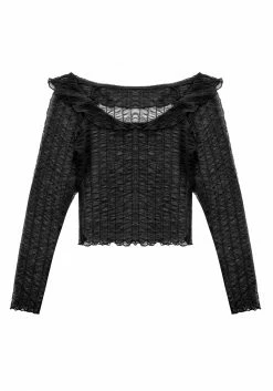 MET1 Tops Whisper Gathered Mesh Top