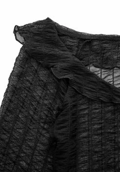 MET1 Tops Whisper Gathered Mesh Top