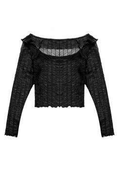 MET1 Tops Whisper Gathered Mesh Top