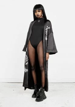MET1 Tops Deathmoth Embroidered Kimono