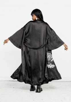 MET1 Tops Deathmoth Embroidered Kimono