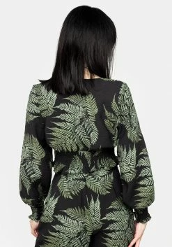 MET1 Fern Flowy Sleeve Top Tops