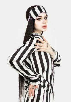 MET1 Loungewear Beetle Striped Sleep Mask