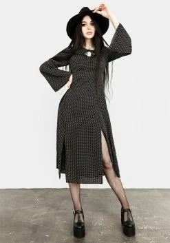 MET1 Dresses Chandra 70s Split Midi Dress