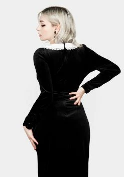 MET1 Dresses Ungoliant Lace Collar Midi Dress