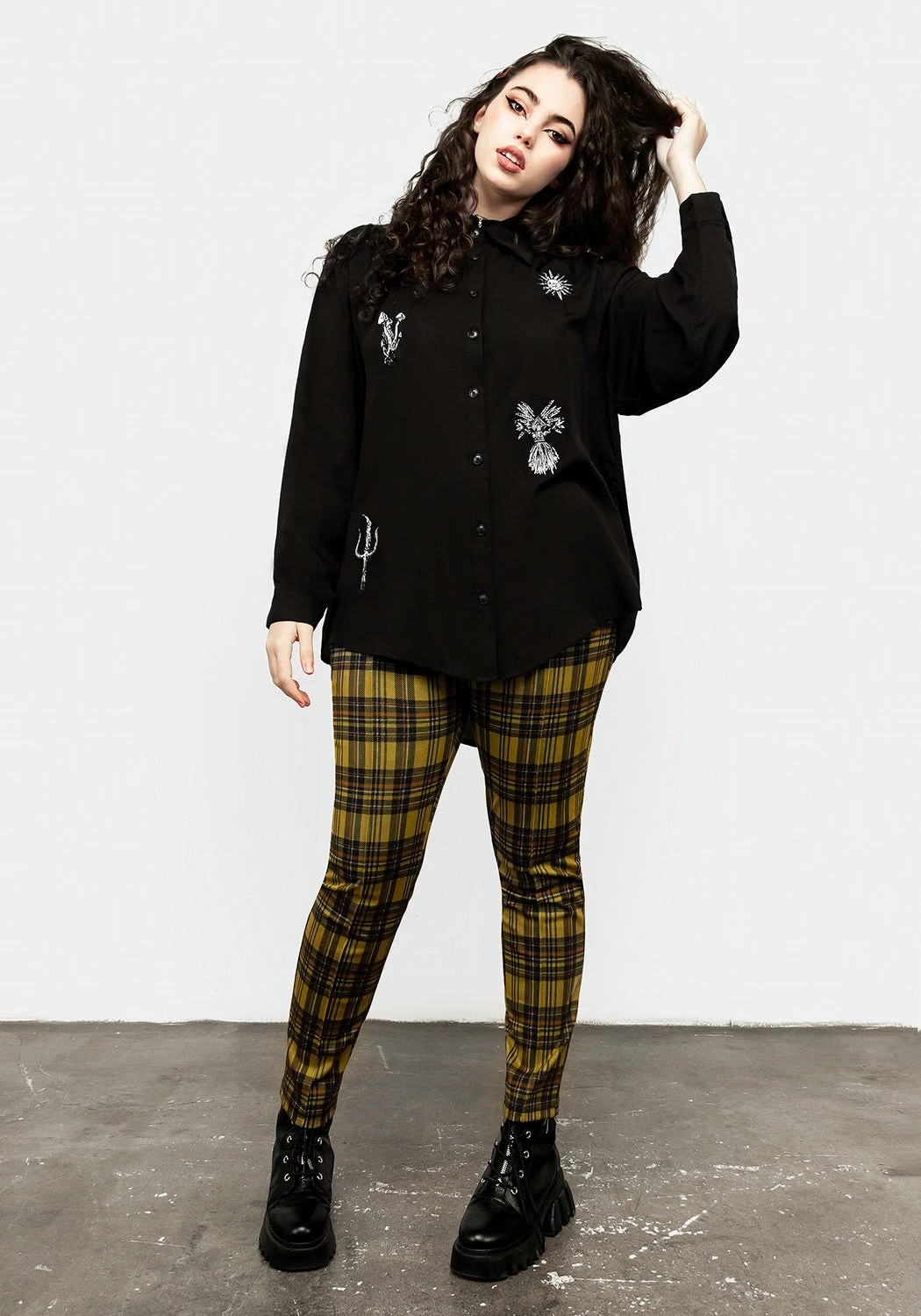 MET1 Harvest Embroidered Oversized Shirt Tops 6 MET1 Harvest Embroidered Oversized Shirt Tops