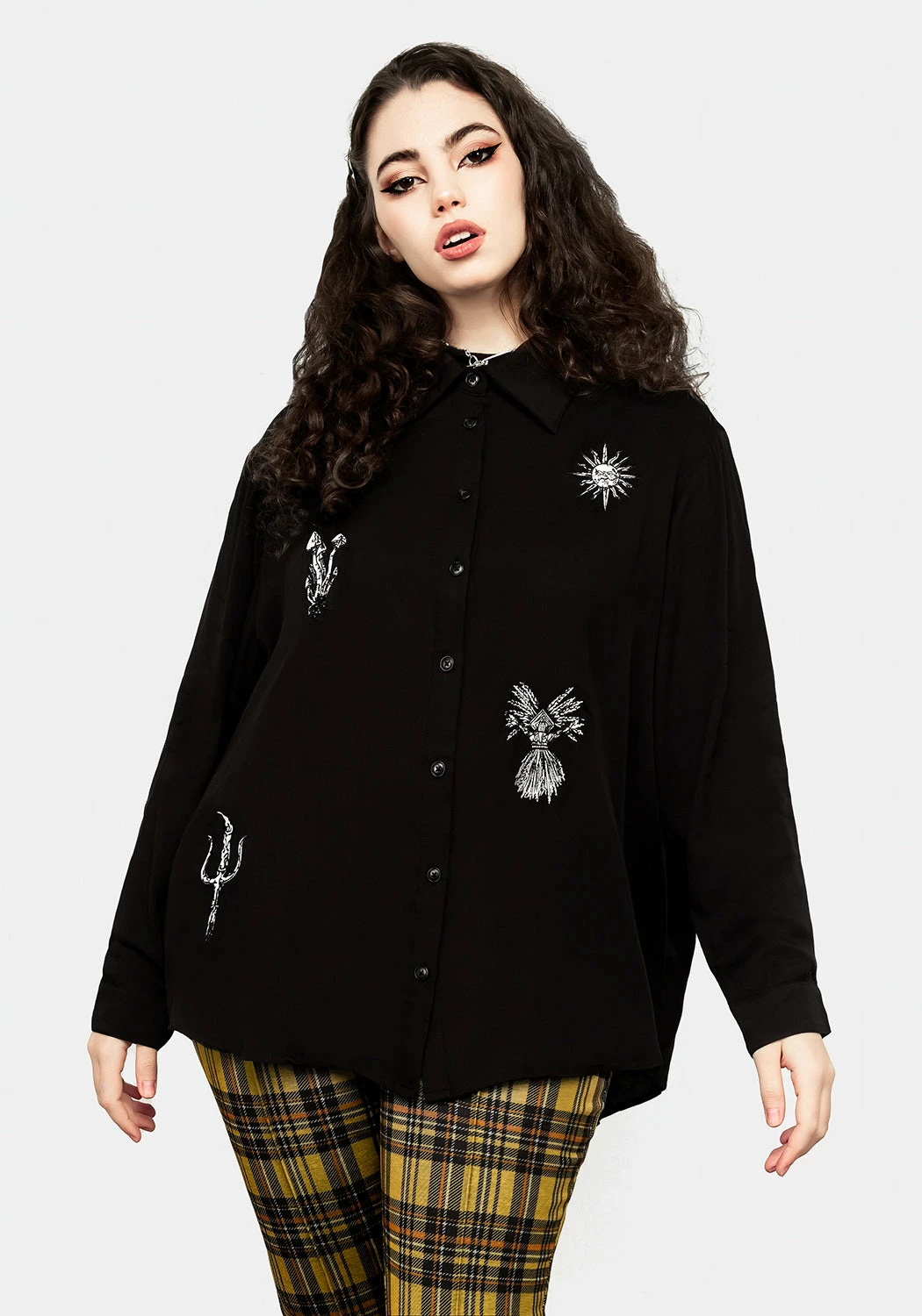 MET1 Harvest Embroidered Oversized Shirt Tops 9 MET1 Harvest Embroidered Oversized Shirt Tops