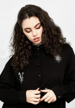MET1 Harvest Embroidered Oversized Shirt Tops 13 MET1 Harvest Embroidered Oversized Shirt Tops