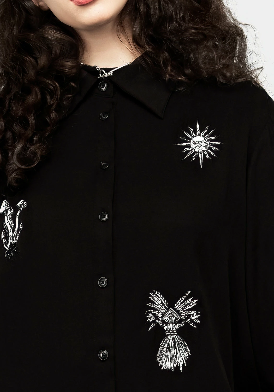 MET1 Harvest Embroidered Oversized Shirt Tops 4 MET1 Harvest Embroidered Oversized Shirt Tops