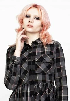 MET1 Melody Check Skater Dress