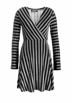 MET1 Roxy Glitter Mock Wrap Dress