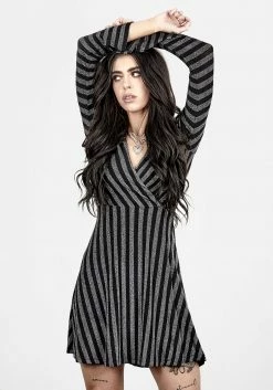 MET1 Roxy Glitter Mock Wrap Dress