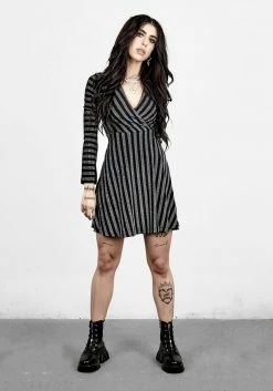 MET1 Roxy Glitter Mock Wrap Dress
