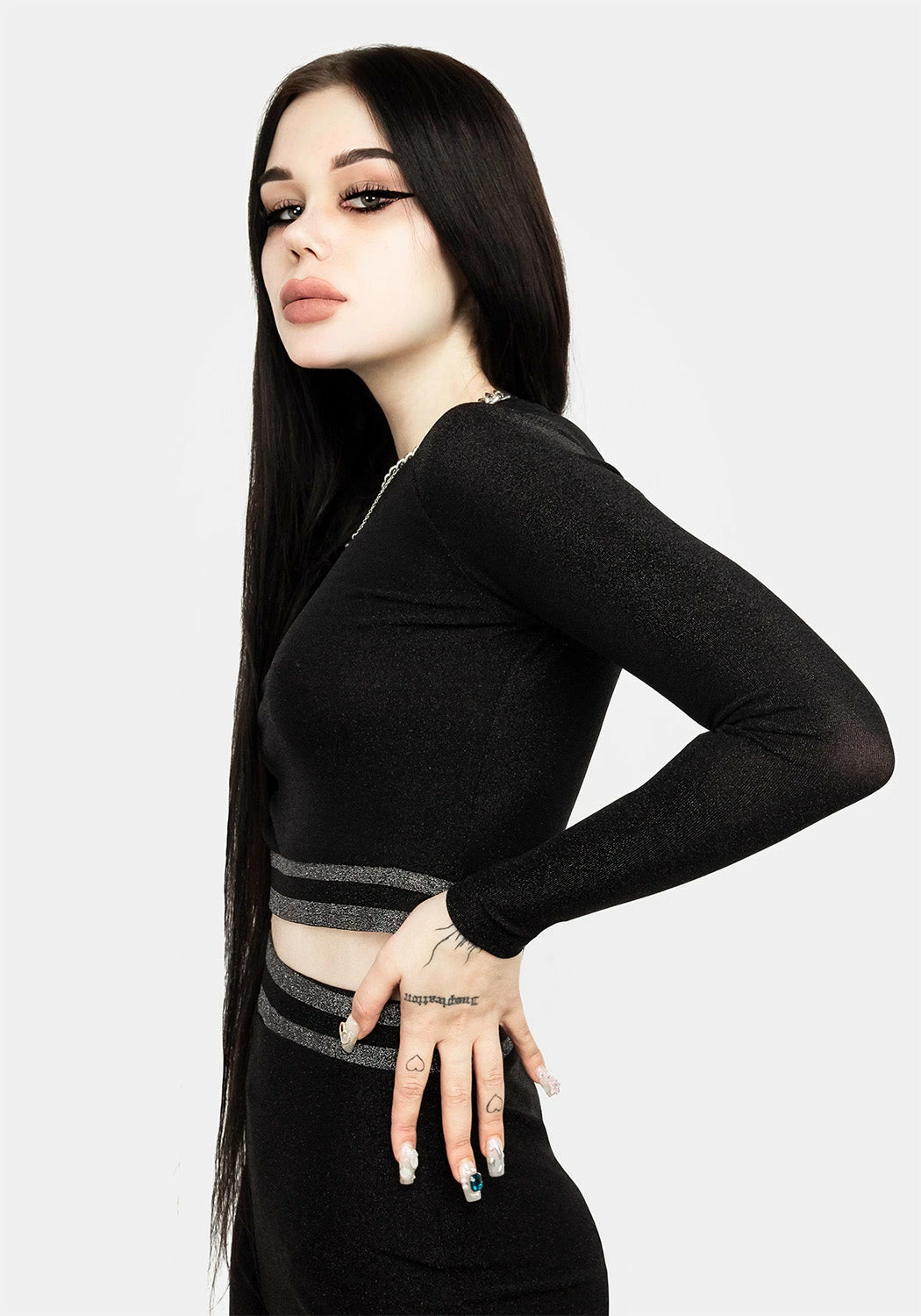 MET1 Roxy Glitter Crop Top 4 MET1 Roxy Glitter Crop Top