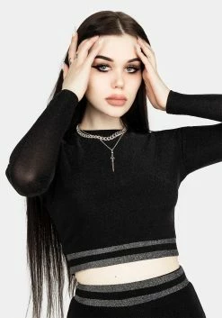 MET1 Roxy Glitter Crop Top 9 MET1 Roxy Glitter Crop Top