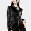 ORI1 Aureole Faux Leather Blazer Outerwear