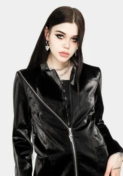 ORI1 Aureole Faux Leather Blazer Outerwear 19 ORI1 Aureole Faux Leather Blazer Outerwear