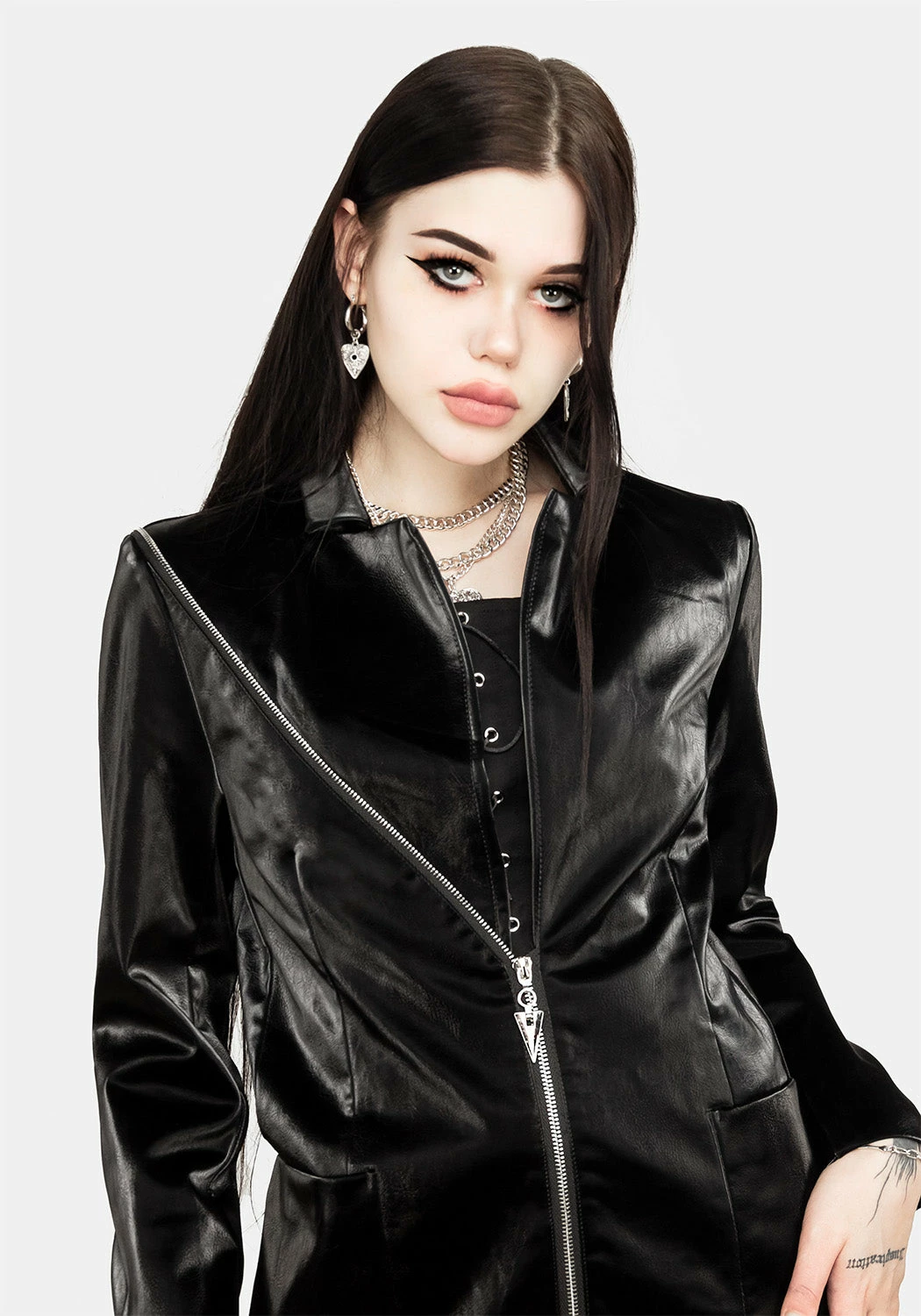 ORI1 Aureole Faux Leather Blazer Outerwear 9 ORI1 Aureole Faux Leather Blazer Outerwear