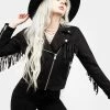 ORI1 CHERILYN FAUX LEATHER FRINGED JACKET