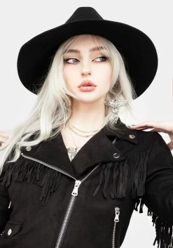 ORI1 CHERILYN FAUX LEATHER FRINGED JACKET