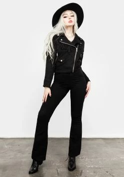 ORI1 CHERILYN FAUX LEATHER FRINGED JACKET