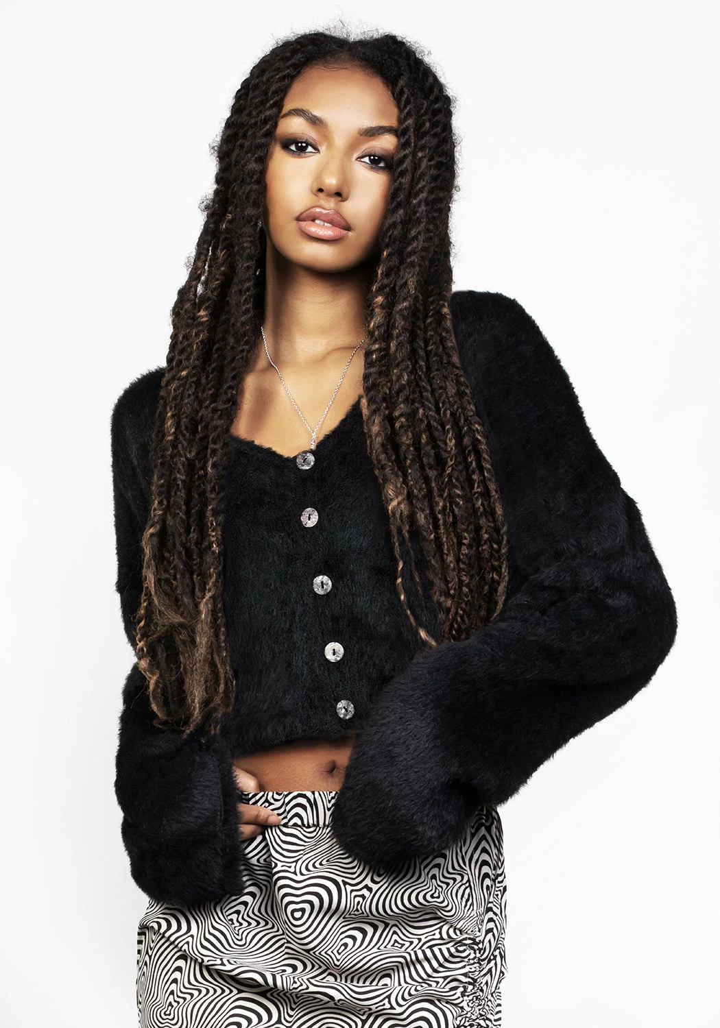 PFA1 Binx Fluffy Relaxed V-Neck Cardi 3 PFA1 Binx Fluffy Relaxed V-Neck Cardi