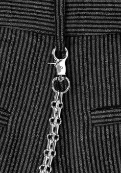 LVT1 Bottoms DANDY STRIPED TROUSERS WITH CHAIN