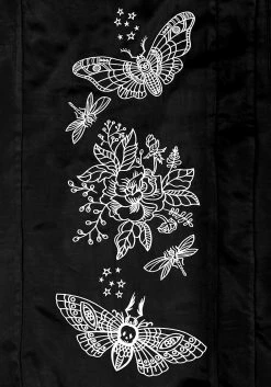 MET1 Tops Deathmoth Embroidered Kimono