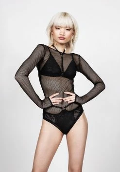 DIF1 Tops Enmeshed Bodysuit