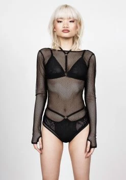 DIF1 Tops Enmeshed Bodysuit