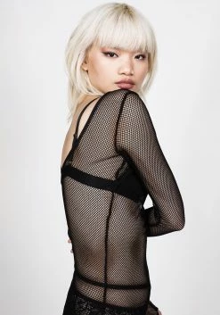 DIF1 Tops Enmeshed Bodysuit