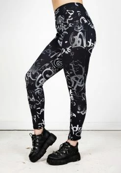 DIF1 Graffiti Leggings Bottoms
