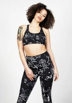 DIF1 Tops Graffiti Sports Bra