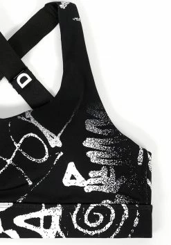 DIF1 Tops Graffiti Sports Bra